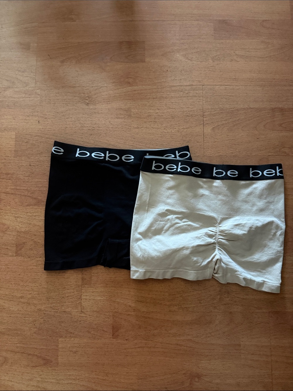 bebe 2 pc Black and Beige Logo Waistband Boxer Briefs size XL